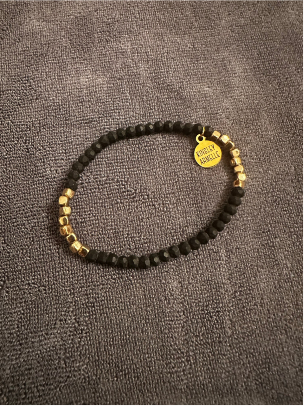 Women's Kinsley Armelle Beaded Bracelet Black and Gold